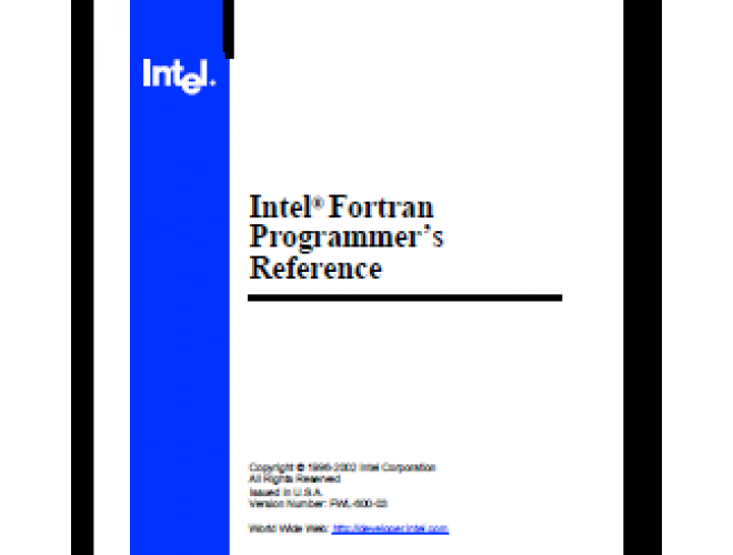 Intel Fortran Programmer’s Reference